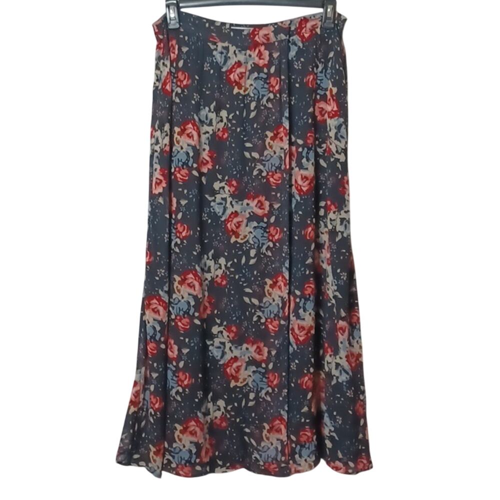 Zara Women's Floral Multi-color Maxi Wrap Skirt. Size L